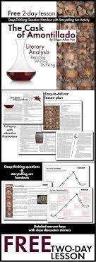 Cask Of Amontillado Edgar Allan Poe Free Literary Analysis Lesson Ccss Teaching Literature English Teacher High School Teaching High School