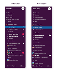 Slack channel sidebar