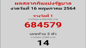 เลขท้าย 2 ตัว รางวัลละ 2,000 บาท. à¸•à¸£à¸§à¸ˆà¸«à¸§à¸¢16 5 64 à¸•à¸£à¸§à¸ˆà¸ªà¸¥à¸²à¸à¸ à¸™à¹à¸š à¸‡à¸£ à¸à¸šà¸²à¸¥à¸§ à¸™à¸™ 16 à¸žà¸¤à¸©à¸ à¸²à¸„à¸¡ 2564 à¸•à¸£à¸§à¸ˆà¸«à¸§à¸¢à¸§ à¸™à¸™ Youtube