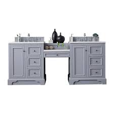 Sleek and simple, this single bathroom vanity sink is a perfect choice for a modern update. James Martin Vanities De Soto 82 In W Double Bath Vanity In Silver Gray With Marble Vanity Top In Carrara White With White Basin 825v82slcar The Home Depot