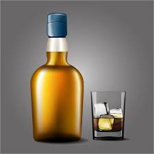 The transparent glass bottle mockup was designed to help you create a photorealistic presentation for your label and packaging designs. Whiskey Bottle With Glass Free Vector In Adobe Illustrator Ai Ai Encapsulated Postscript Eps Eps Format For Free Download 4 19mb