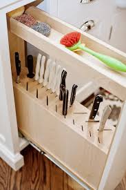 Pull Out Cabinet With Knife Rack Transitional Kitchen Interior Design Kitchen Space Saving Kitchen Kitchen Knife Storage