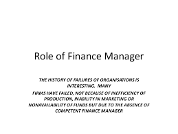 Finance manager duties & responsibilities 3 lead a team responsible for developing the holistic finance and business performance story for executives manage the creation and aggregation of content for key business meetings design, develop & deliver insightful financial reporting, dashboards and analyses Role Of Financial Manager