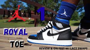 Early Look Jordan 1 Royal Toe Review On Feet W Lace Swaps Youtube