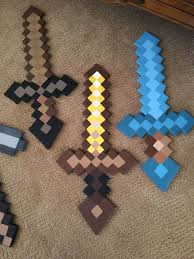Diy Minecraft Swords Wood Golden Diamond Cumpleanos Con Tema De Minecraft Manualidades Fiesta De Tema De Minecraft