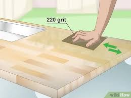 Kitchen butcher block finish durability design : How To Stain Butcher Block 15 Steps With Pictures Wikihow