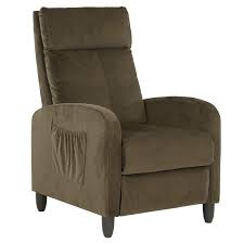 Altrobene Contemporary Slim Velvet Manual Recliner Arm Chair For Living Room With Soft Overstuffed Padding Ba Armchair Living Room Chairs Luxury Home Furniture