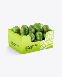 Download Box With Avocado In Box Mockups On Yellow Images Object Mockups