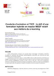 La réussite des étudiants et leur insertion professionnelle en axant les formations non seulement sur les savoirs mais aussi sur les. Conduite D Entretien Et Tice Le Defi D Une Formation Hybride En Mas