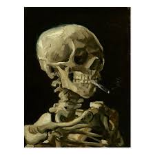 Vincent Van Gogh Head Of A Skeleton With Cigaret Postcard Zazzle Com In 2020 Van Gogh Paintings Vincent Van Gogh Paintings Creepy Paintings
