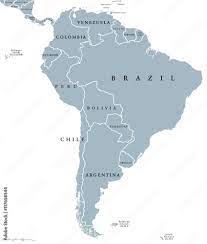 Atlantic Ocean Countries Map South America Countries Political Map With National Borders. Continent  Surrounded By Pacific And Atlantic Ocean. English Labeling. Illustration.  Stock Vector | Adobe Stock