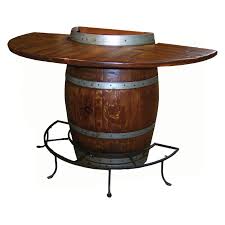 2 Day Designs Reclaimed Half Barrel Bistro Dining Table From Hayneedle Com Barrel Table Wine Barrel Table Wine Barrel Furniture
