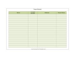 Team Roster Template