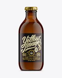 Made to use as a product mockup in photoshop. 25cl Stubby Amber Glass Bottle Psd Mockup