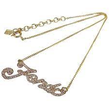 Pre Owned Fendi Vintage Logos Rhinestone Gold Tone Pendant Necklace Go Fendi Jewelry Fendi Vintage Fendi Charm