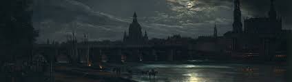 Welcome to free wallpaper and background picture community. Ultrawide Painting Dresden Moonlight Landscape Johan Christian Clausen Dahl Wallpaper Resolution 5120x1440 Id 737704 Wallha Com