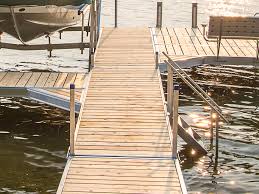 Aluminum dock stairs with railing. Dock Steps With Handrail Shoremaster