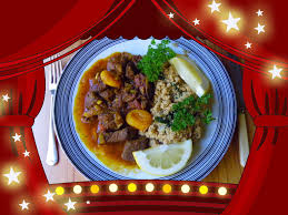 Moroccan beef with apricots and couscous. Beef Tagine With Apricots And Dates Bunch