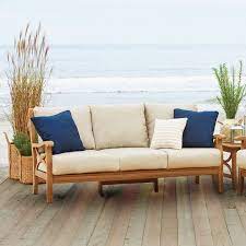 Brunswick Teak Patio Sofa With Cushions Patio Sofa Teak Sofa Backyard Furniture