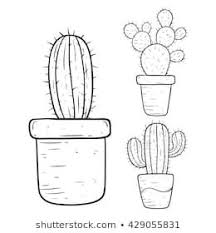 Black And White Cactus Drawing Black And White Cactus In Pot With Doodle Or Hand Drawing Style How To Draw Hands Cactus Drawing Black And White Drawing