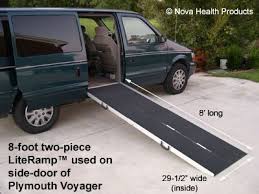 A wheelchair van's ramp is the first point of contact between the vehicle and its owner, and serves as a frequently traveled bridge, guiding the wheelchair user to and from the van. Wheelchair Ramps 2 Piece Portable Wheelchair And Scooter Ramps Wheelchair Ramp Portable Wheelchair Ramp Scooter Ramps