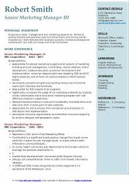 Senior Marketing Manager Resume Samples Qwikresume