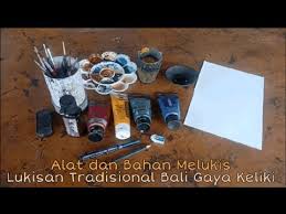 Coretan garis dan warna merupakan perwujudan dari dorongan emosi dan lukisan teknik ini sering digunakan sebagai eksperimen melukis pada sepatu, tas, atau bahan kain lainnya. Alat Dan Bahan Dalam Melukis Lukisan Tradisional Bali Gaya Keliki Youtube