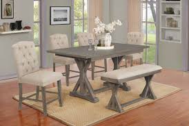 Maybe you would like to learn more about one of these? D305 6pc 6 Pc Gracie Oaks Clarissa Antique Rustic Grey Finish Wood Counter Height Dining Table