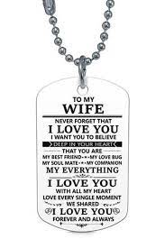 There are 1461 presents for my wife for sale on etsy, and they cost $24.95 on average. To My Wife I Love You Forever Dog Tag Best Boyfriend Gifts Boyfriend Gifts Birthday Presents For Dad