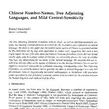 Chinese Number-Names, Tree Adjoining Languages, and Mild  Context-Sensitivity