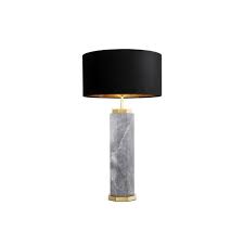 This table lamp set has just the right combination of blue and brown hues to create a coastal farmhouse accent on your end tables or nightstands. Eicholtz 114000 Table Lamp Newman Grey Marble Antique Brass Finish Ideas4lighting