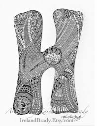 Aceo Alphabet Letter H Zentangle Doodle Initial By Irelandbrady Lettering Alphabet Zentangle Patterns Sharpie Art