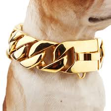 Gender neutral for badass boys and girls! 30mm Wide Dog Choke Chain Choker Collar Strong Gold Chrome Steel Metal Training French Bulldog Collar 45 65cm Length 10a Collars Aliexpress