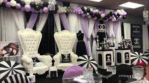 Our Glamours Chanel Theme Baby Shower Proposal Youtube Girl Shower Themes Chanel Baby Shower Baby Girl Shower Themes