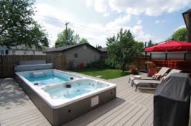 19 Endless Pool Swim Spa Endless Pool Backyard Swim Spa Landscaping Hot Tub Patio