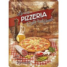 Mit Diesem Nostalgic Art Blechschild Quot Pizzeria La Vera Quot Bringen Sie Personlichkeit In Die Eigenen Vier Wande Die Oberflache Ist Partiell E Kuchenkunst