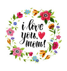 Poster With Lettering I Love You Mom Vector Image On Vectorstock In 2020 I Love You Mom Love You Mom Happy Mother S Day Card