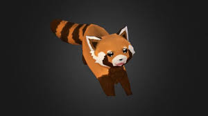 Low Poly Cute Toon Red Panda 3d Model Red Panda Panda 3d Panda