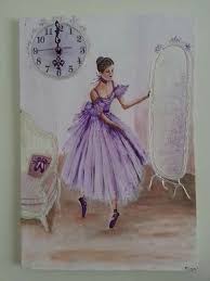 35 50 Tuval Akrilik El Boyama Orjinal Tablo Saat Saat Calisir Durumda Tuval Ballet Pop Art Dance