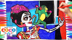 Download the coco coloring pages here: Coloring Disney Pixar Coco Movie Watch Me Painting Frida Coco Coloring Pages For Kids Youtube