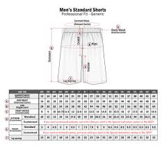 Standard Sizing Chart Professional Fit Willix Sports