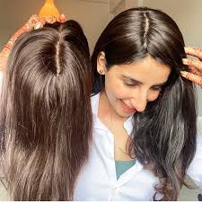 Clip su topper per capelli 5x5" Toppers base in seta per capelli lisci  vergini 15x16 cm Parte centrale per donna