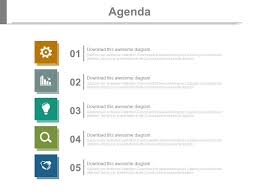 five staged vertical chart for sales agenda powerpoint