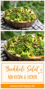 Roh Veganer Brokkoli Salat Mit Tahini Dressing Roh Vegan Brokkoli Salate Gesunde Vegane Rezepte