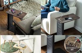 usbケーブルを収納できる珍しい一品 モバイル機器の充電が手元でできる リビング ソファ サイドテーブル