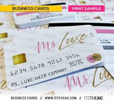 Credit Card Style Business Cards Customized For Your Brand Etsy Credit Card Design Hair Business Cards Beauty Business Cards
