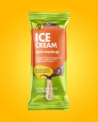 Ice Cream Bar Mockup In Flow Pack Mockups On Yellow Images Object Mockups
