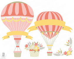 Deer, koala, lion, bird, mouse, bear, rabbit, giraffe. Vintage Hot Air Balloons Vector Flower Basket Floral Hot Air Balloon Wedding Vintage Hot Air Balloon Balloons