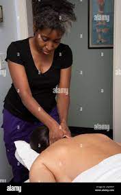 Ebony sensual massage white masseuse