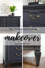 I've always wondered how rub 'n buff would do on furniture, so i just took a risk and went with it. Deep Grey Mcm Dresser